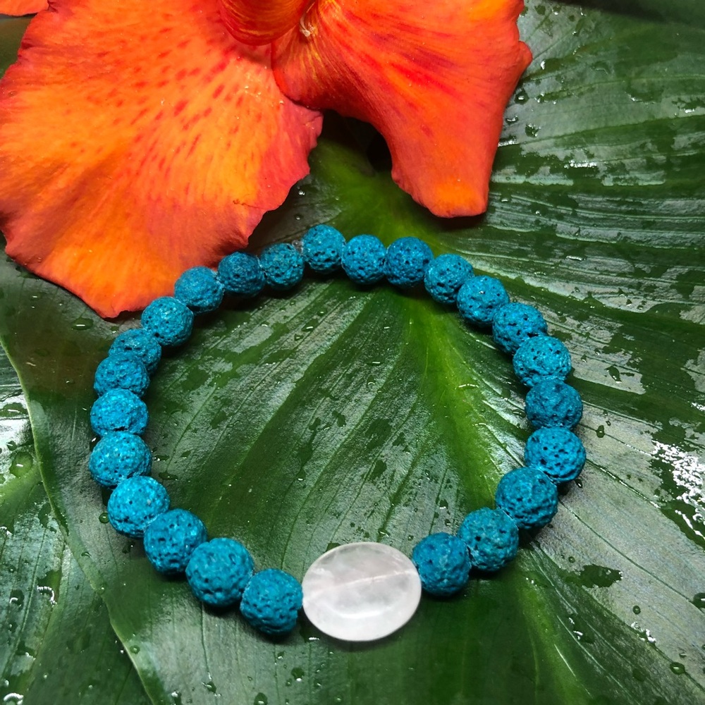 Oil diffuser lava bracelet pre-stretched